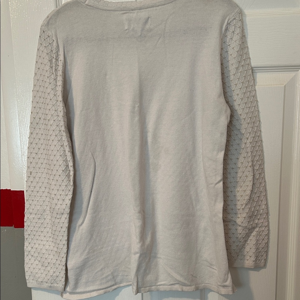 Elle Cream Textured Crew Neck Sweater - Picture 6 of 6